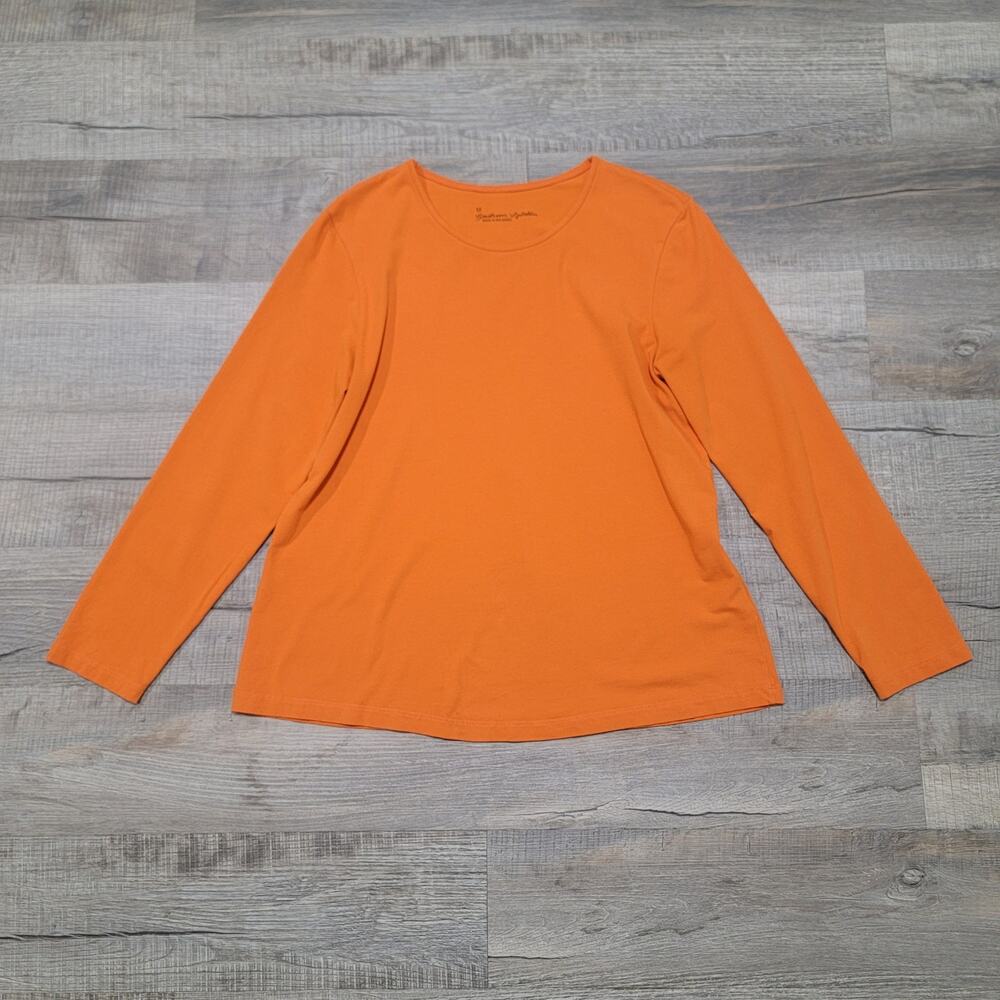 Gudrun Sjoden Organic Cotton Size Medium Long Sleeve Shirt Orange Basic *Flaw*